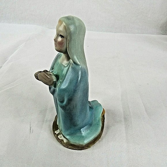 Vintage Christmas Nativity Set Hand Painted 8"  6 pc 1980s Ceramic - Picture 4 of 12